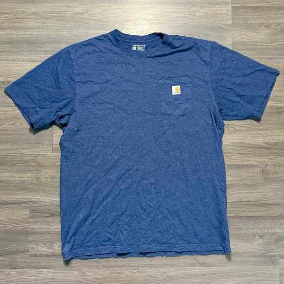 Carhartt Men's Loose Fit Heavyweight Pocket T-Shirt - Navy - Picture 1 of 6